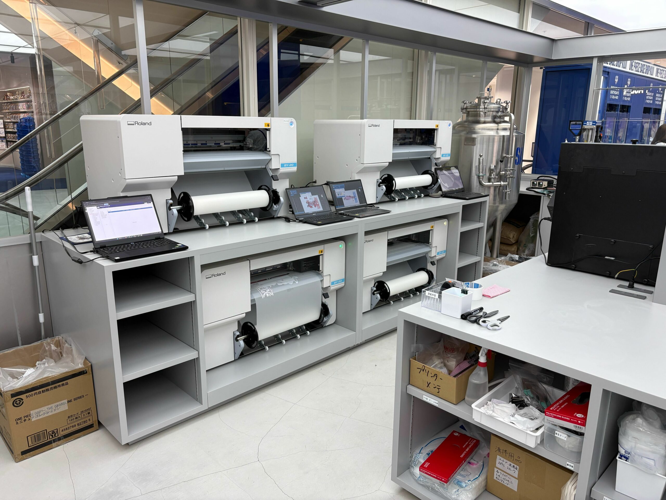 One Piece Base Shop Customization Roland BY-20 printer fleet